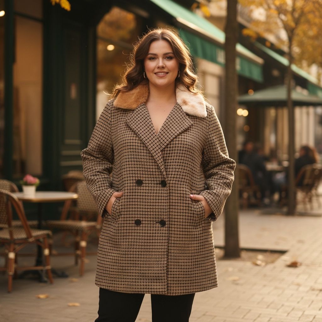 Blazer de paño con pelo SHEIN CURVE Talla 3XL