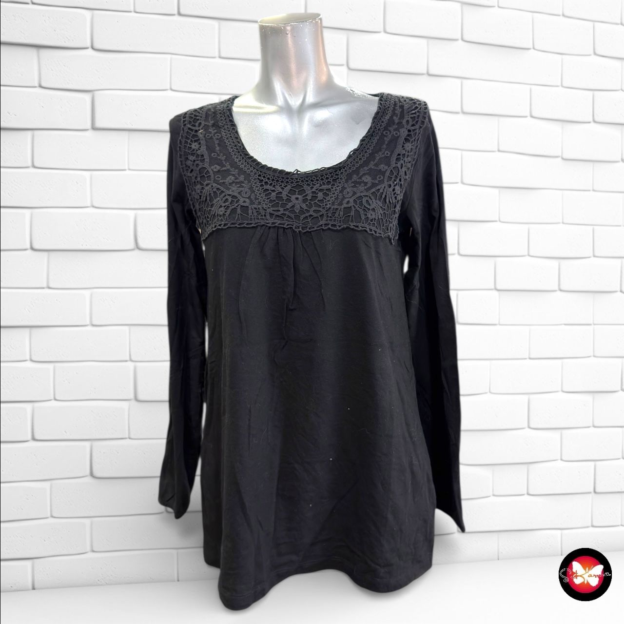 Camiseta de manga larga con encaje BPC Talla 36/38