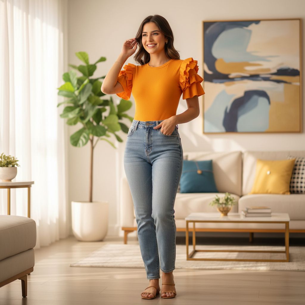 Body canalé con volantes ZARA Talla M