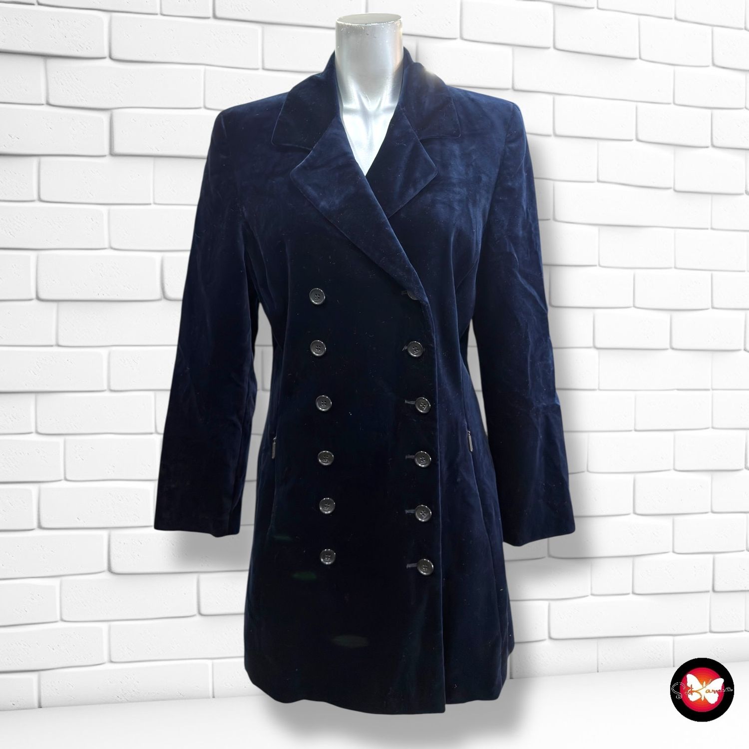 Blazer de terciopelo tipo militar AMBIENTE Talla 36