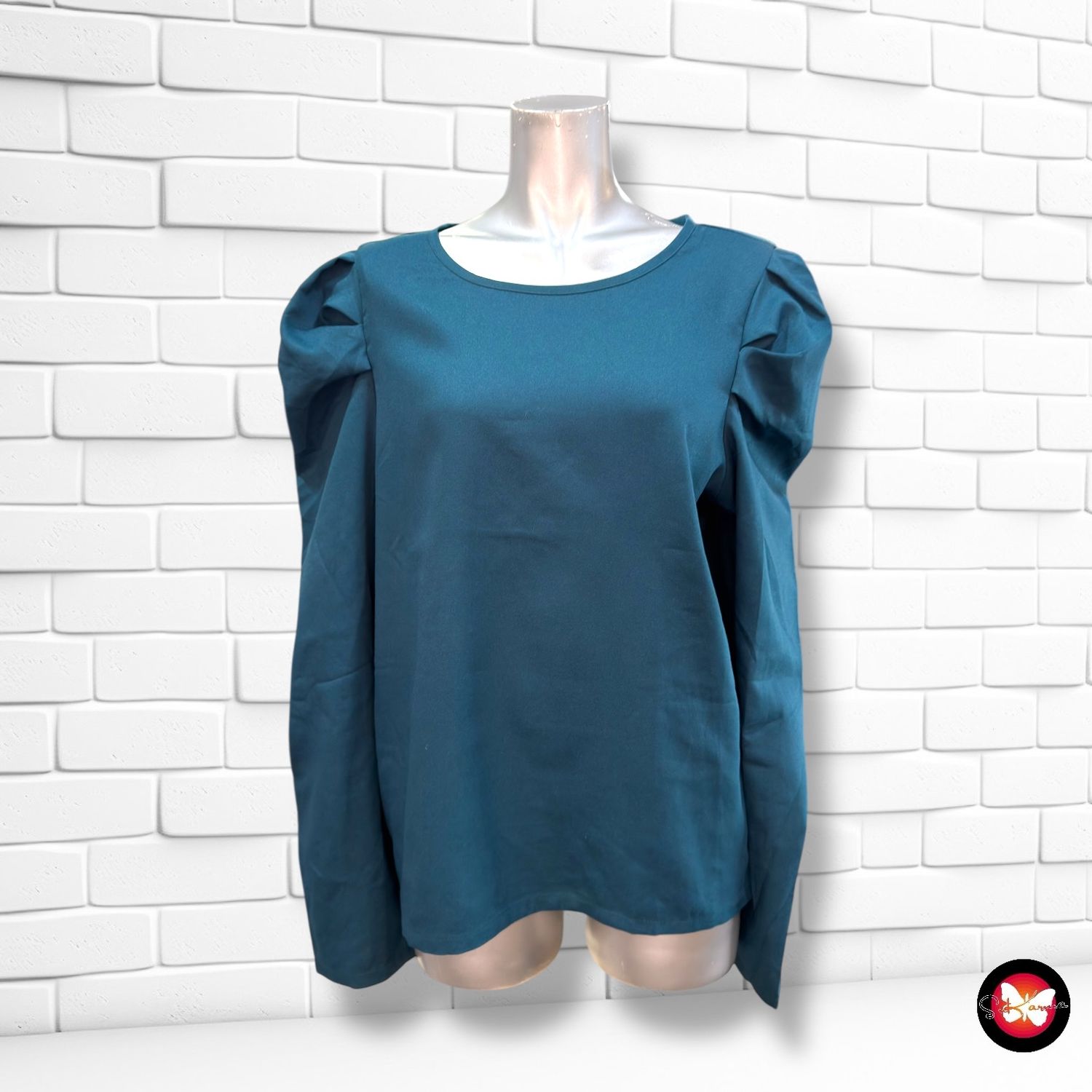 Blusa con mangas abullonadas SHEIN Talla L