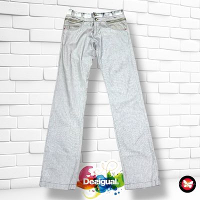 Pantalón vaquero de cuadritos DESIGUAL Talla L (W30)
