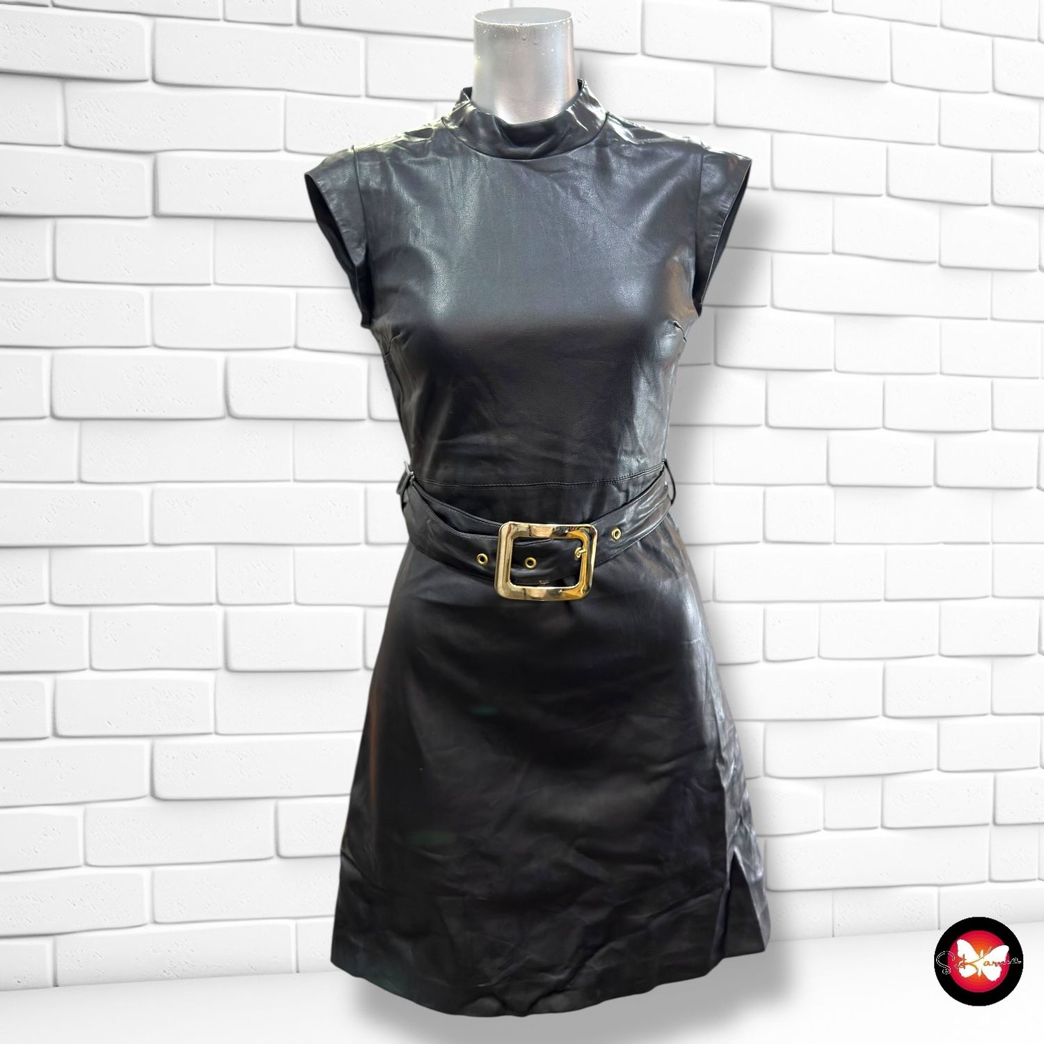 Vestido de piel sintética ZARA Talla XS