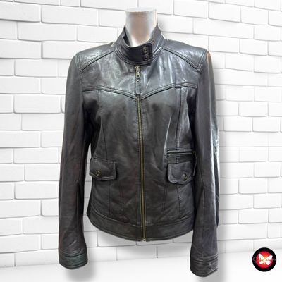 **HOY** Cazadora de piel bicolor Talla 36