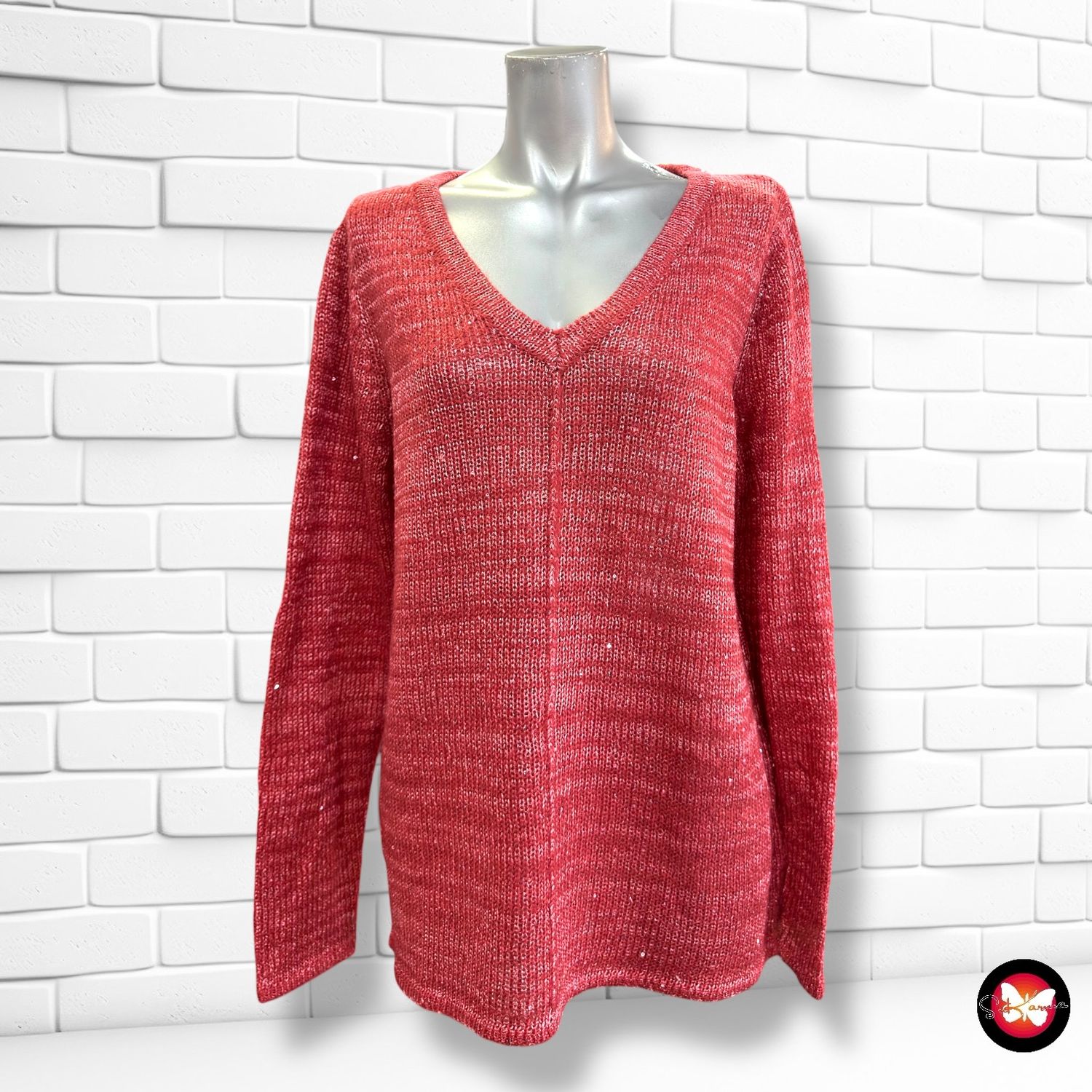 Jersey de manga larga con mini lentejuelas UNIT Talla L