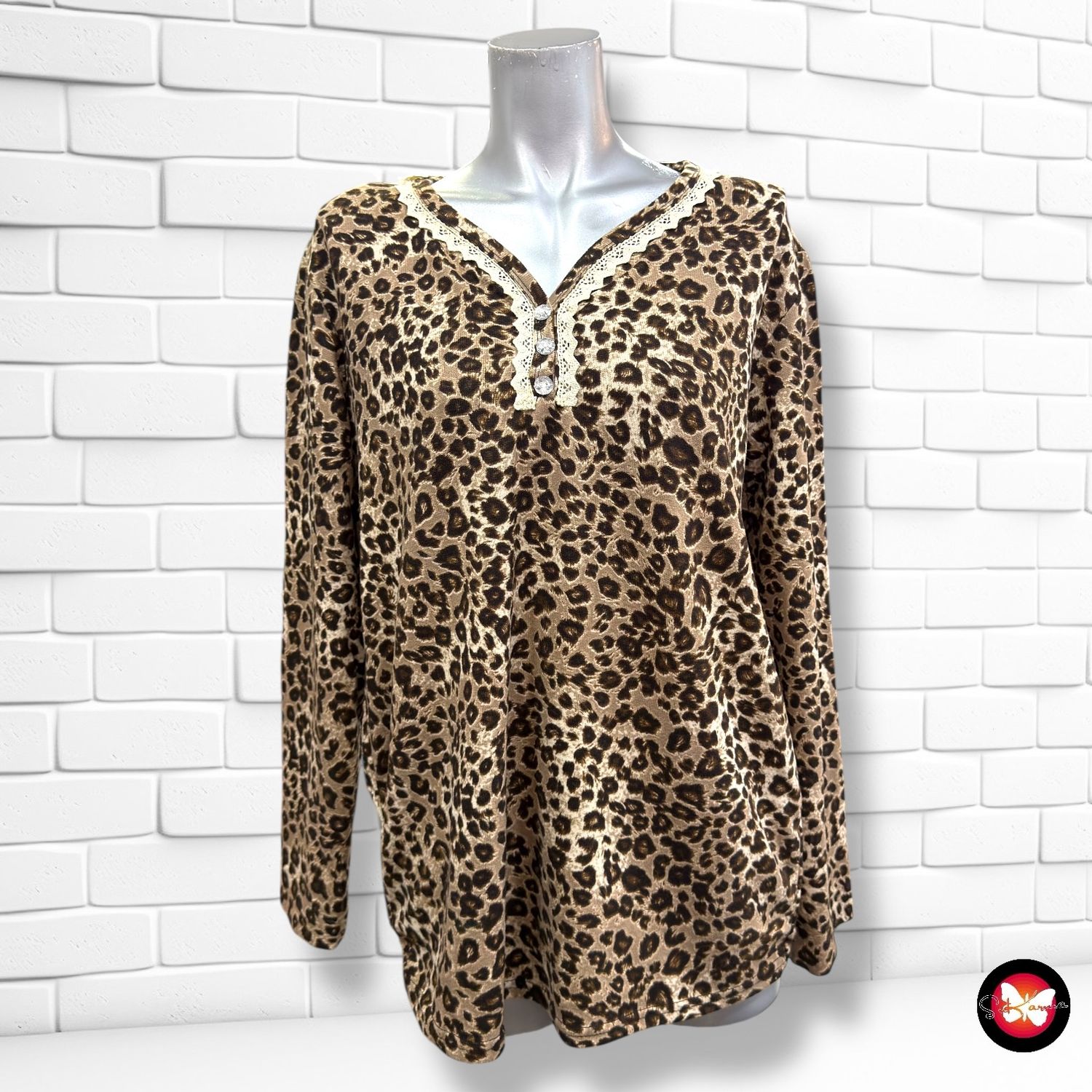 Jersey de manga larga animal print Talla XL