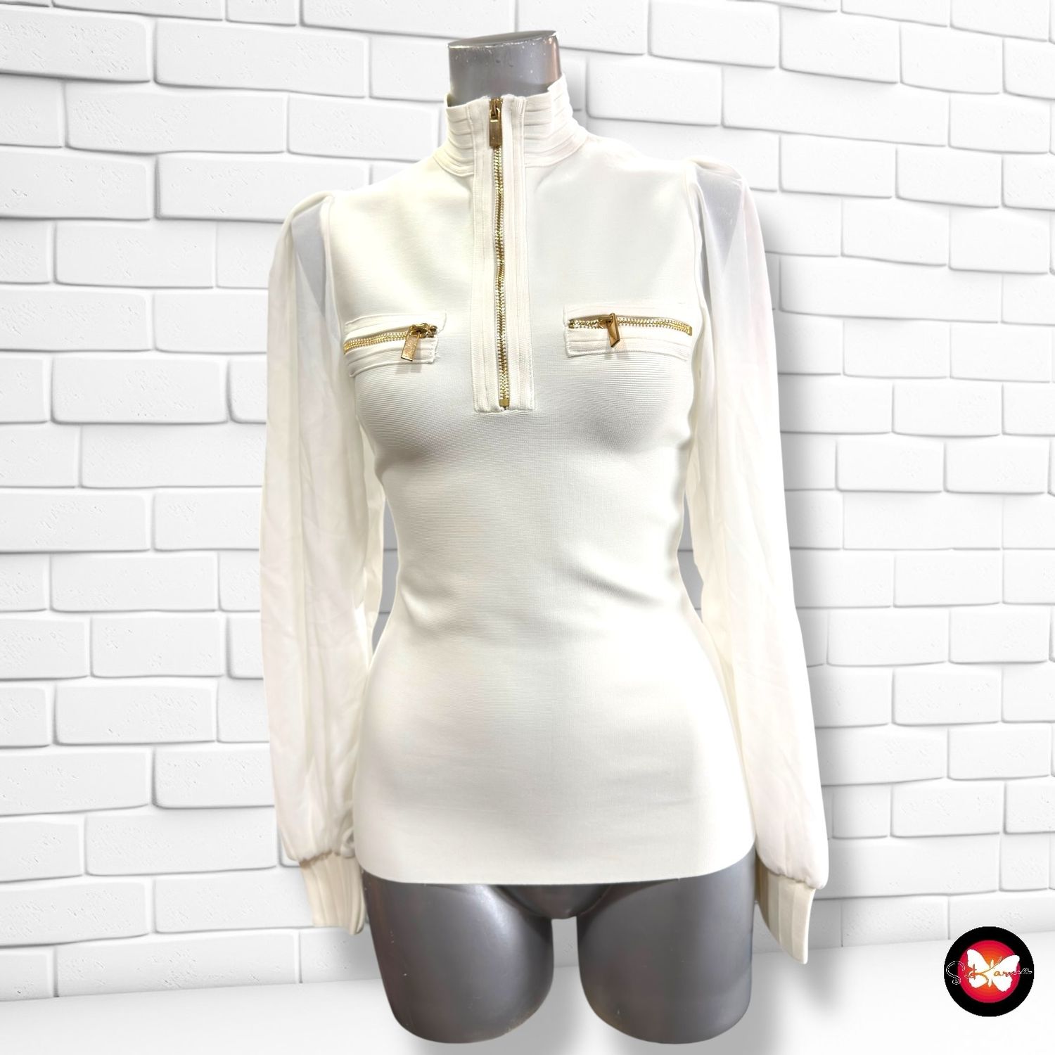 **HOY** Jersey de mangas de gasa KAREN MILLEN Talla XS