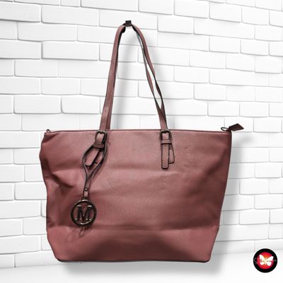 Bolso tote bag de piel sintética con tira bandolera