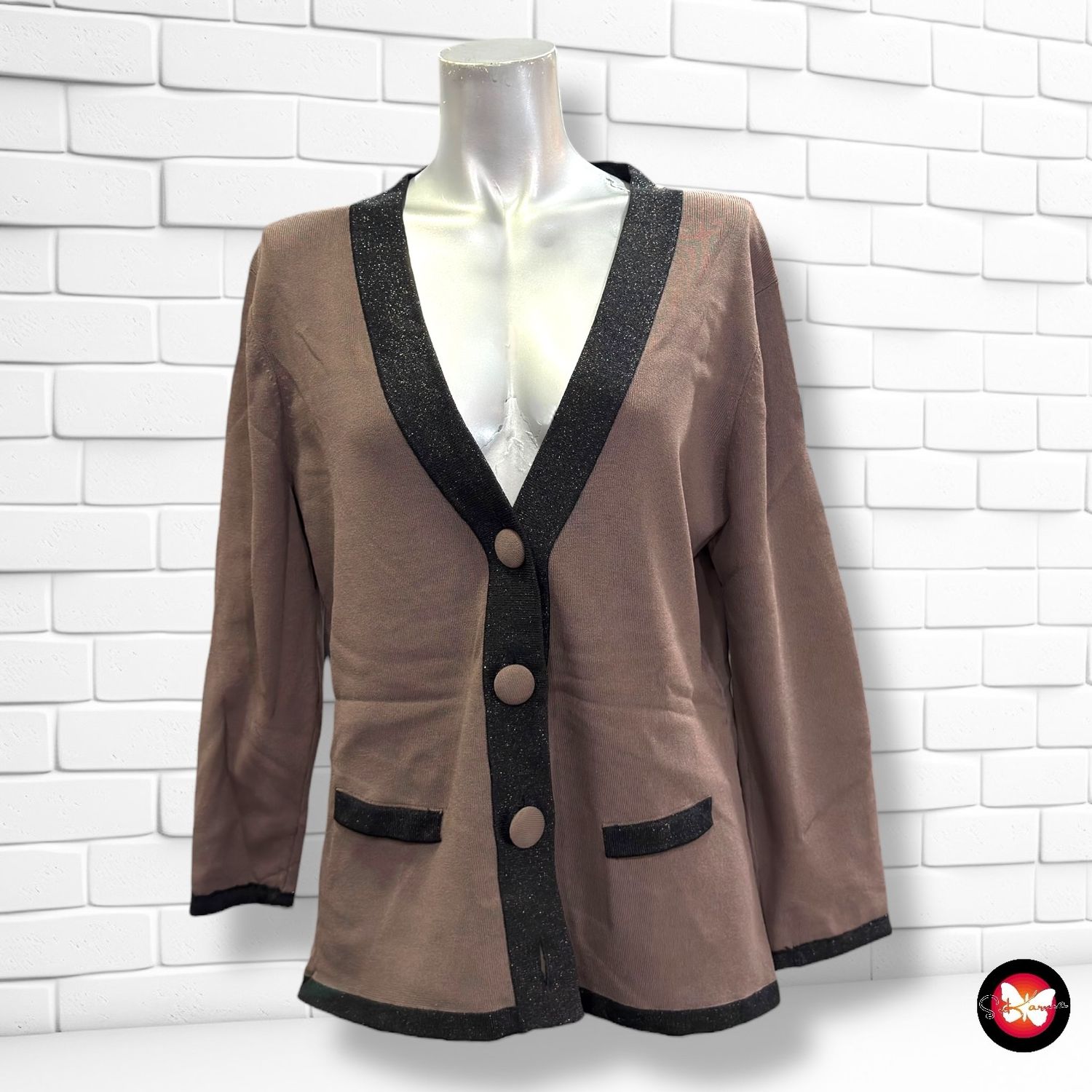 Chaqueta de punto con detalle lurex Talla XXL (pequeña)