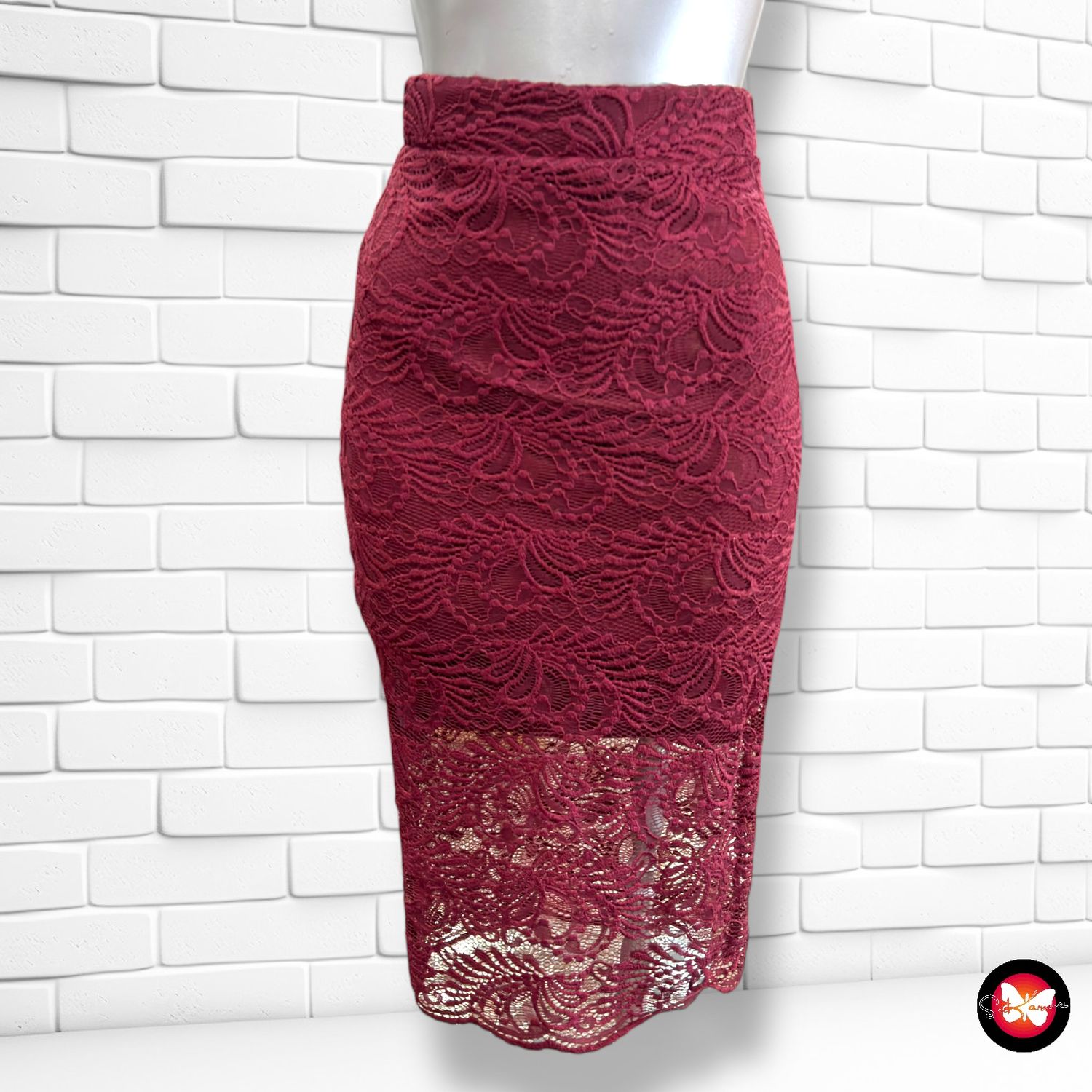 **HOY** Falda lápiz de encaje Talla XS