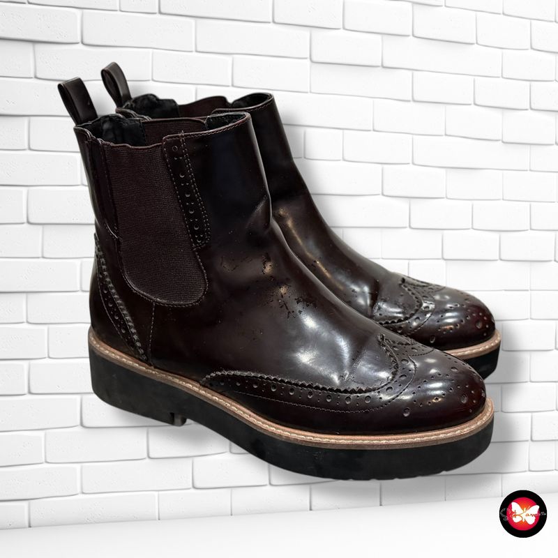 **HOY** Botines acharolados tipo oxford ZARA WOMAN T36