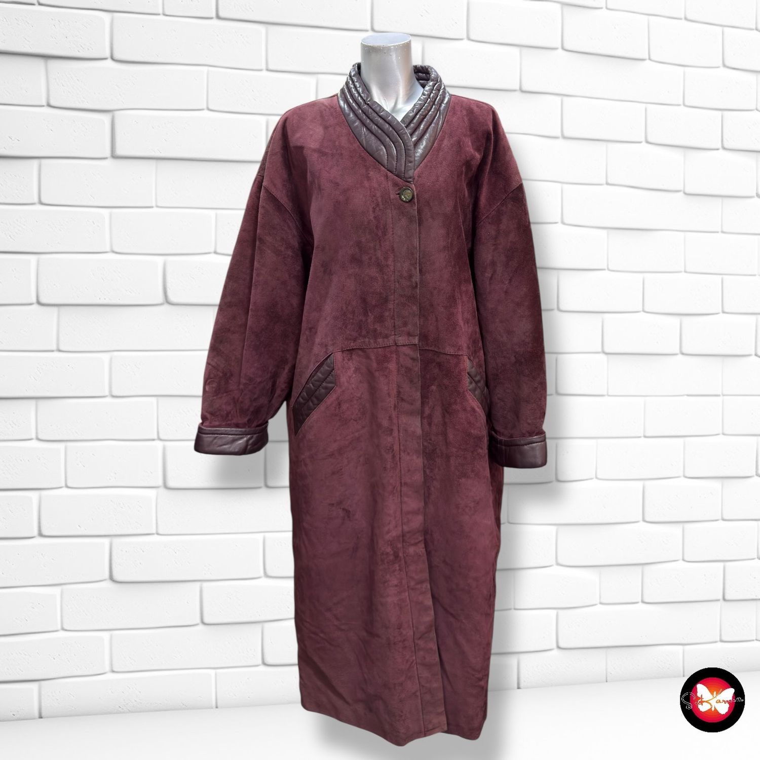 **HOY** Chaquetón vintage acolchado de ante Talla 44