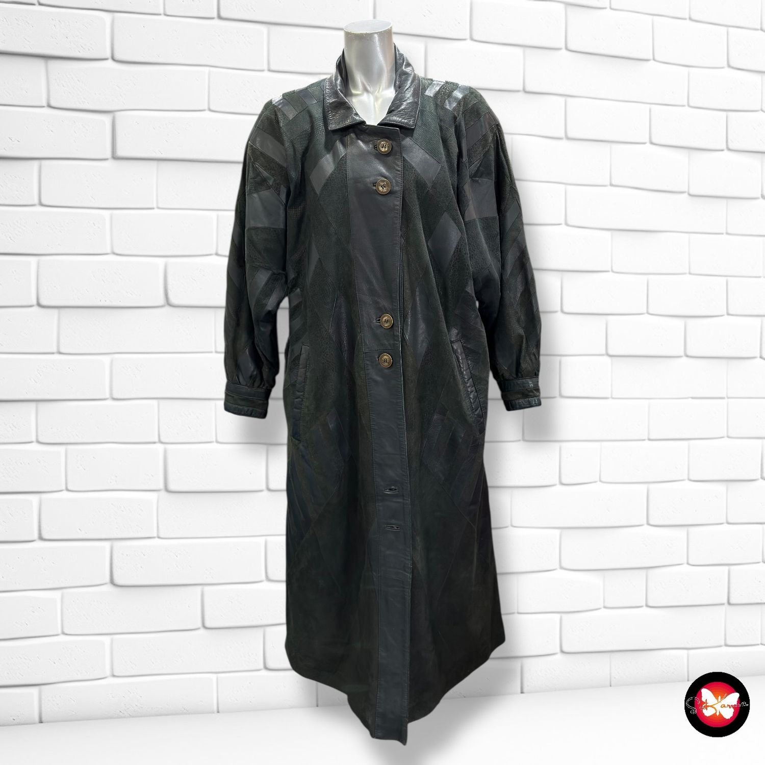 **HOY** Chaquetón vintage de ante y piel Talla 38 (grande)