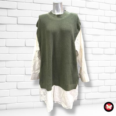 **HOY** Jersey sin mangas con bajo de camisa GINA BENOTTI Talla 48/50