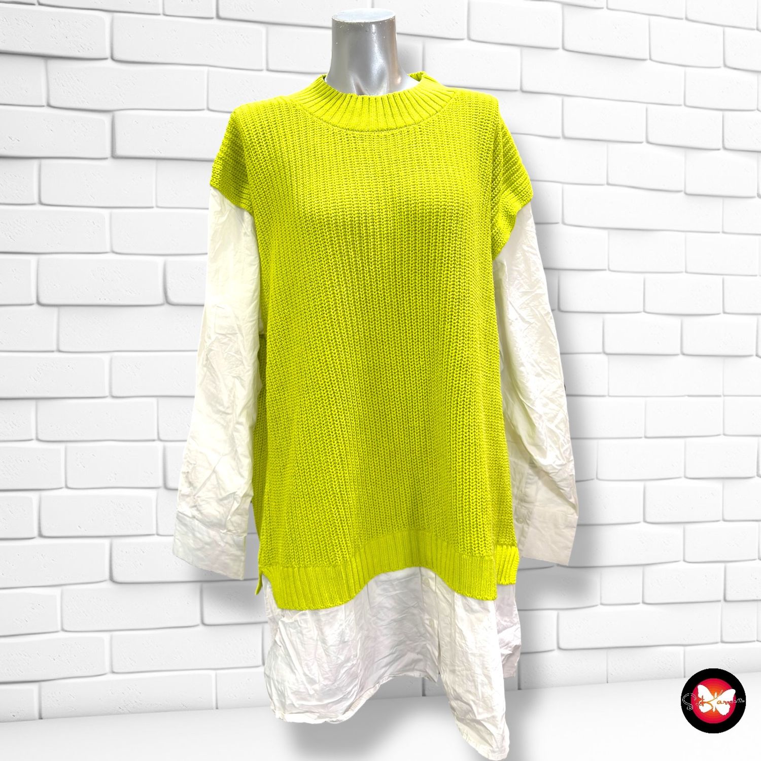 **HOY** Jersey sin mangas con bajo de camisa GINA BENOTTI Talla 48/50