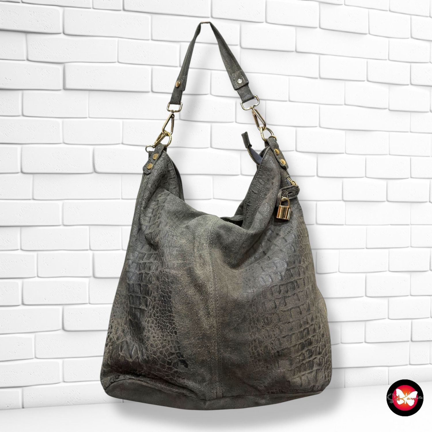 **HOY** Bolso de hombro / bandolera de piel efecto cocodrilo
