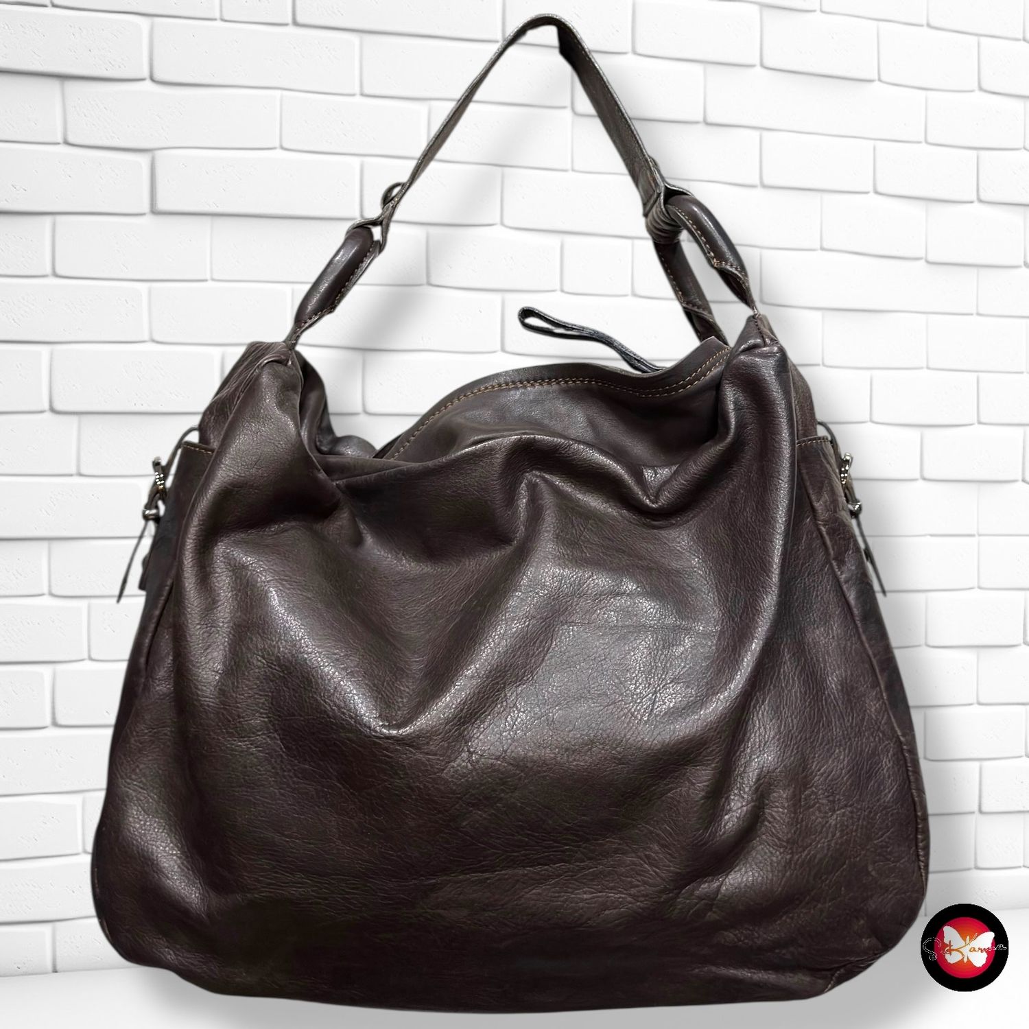 **HOY** MAXI Bolso de hombro de piel LAURA DI MAGGIO