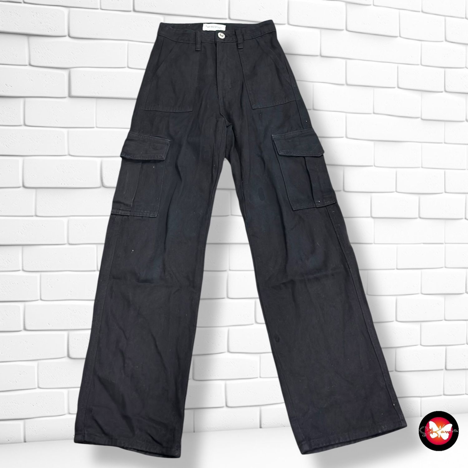 **HOY** Pantalón vaquero ancho de pierna cargo Talla XXS