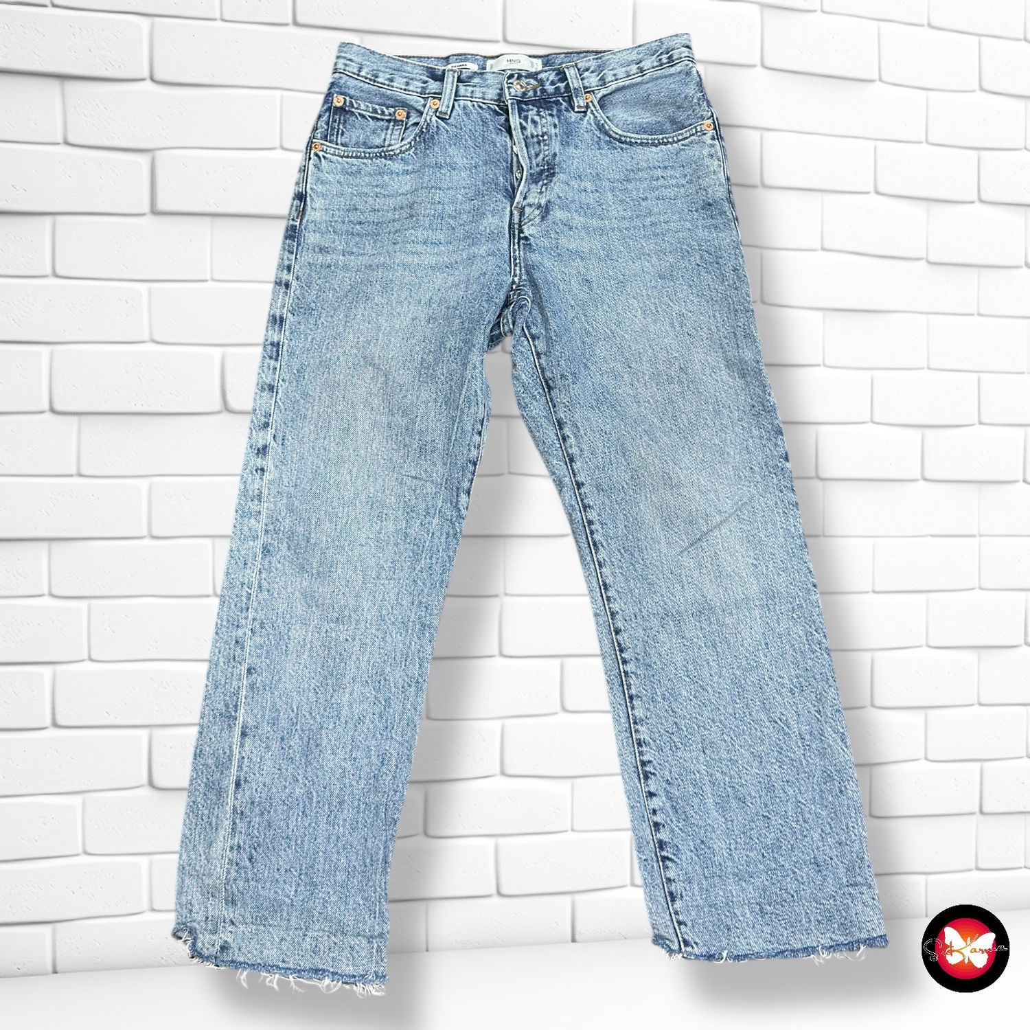 **HOY** Pantalón vaquero ancho de pierna MANGO Talla 38