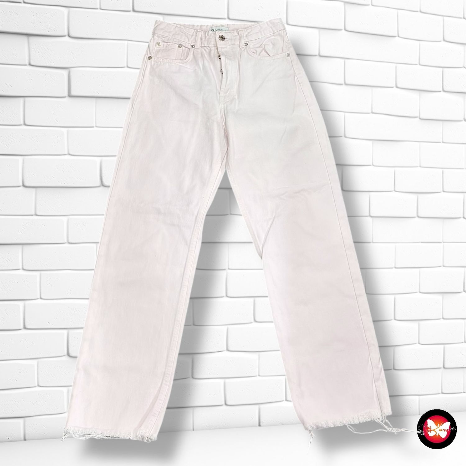 **HOY** Pantalón vaquero ancho de pierna ZARA Talla 38 (pequeño)