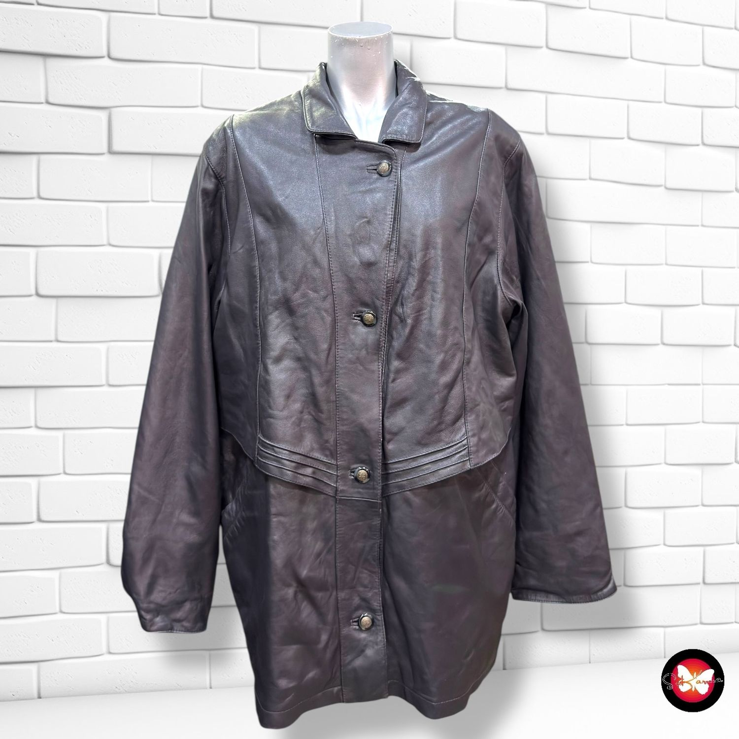 **HOY** Chaquetón vintage de piel Talla 40