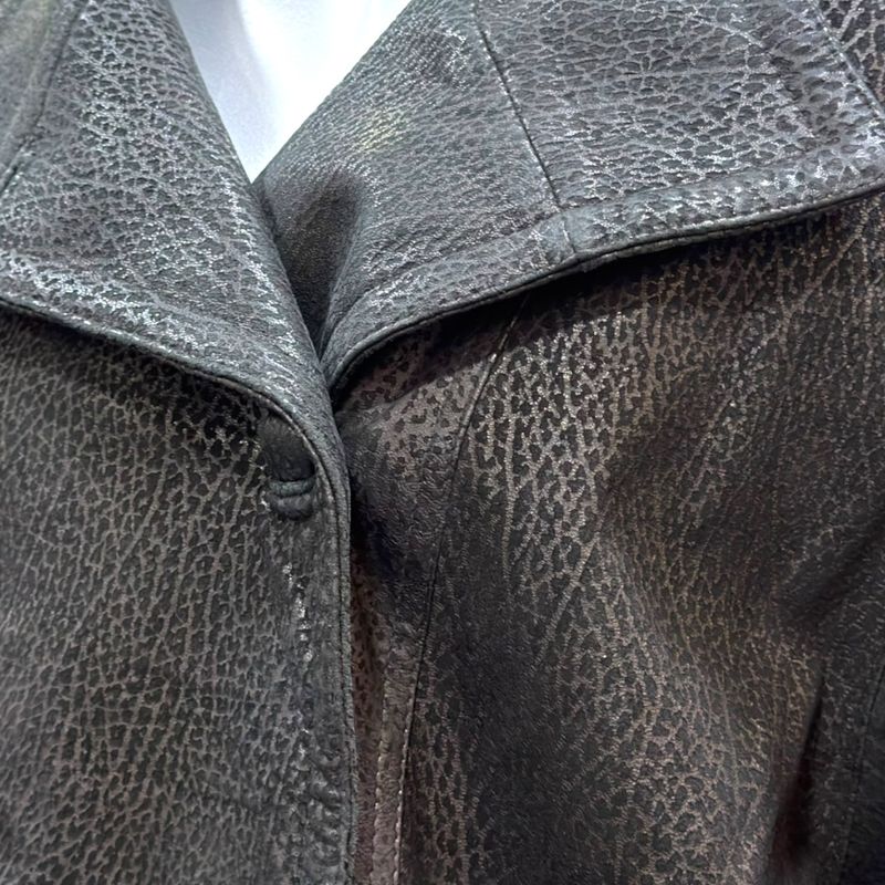 Chaquetón vintage de piel y ante Talla 3XL