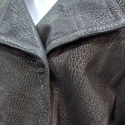 **HOY** Chaquetón vintage de piel y ante Talla 3XL