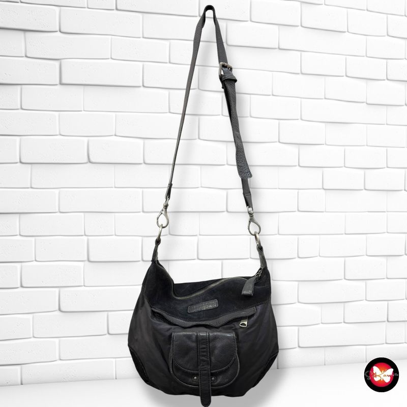 Bolso bandolera de tela, piel y ante LIEBESKIND