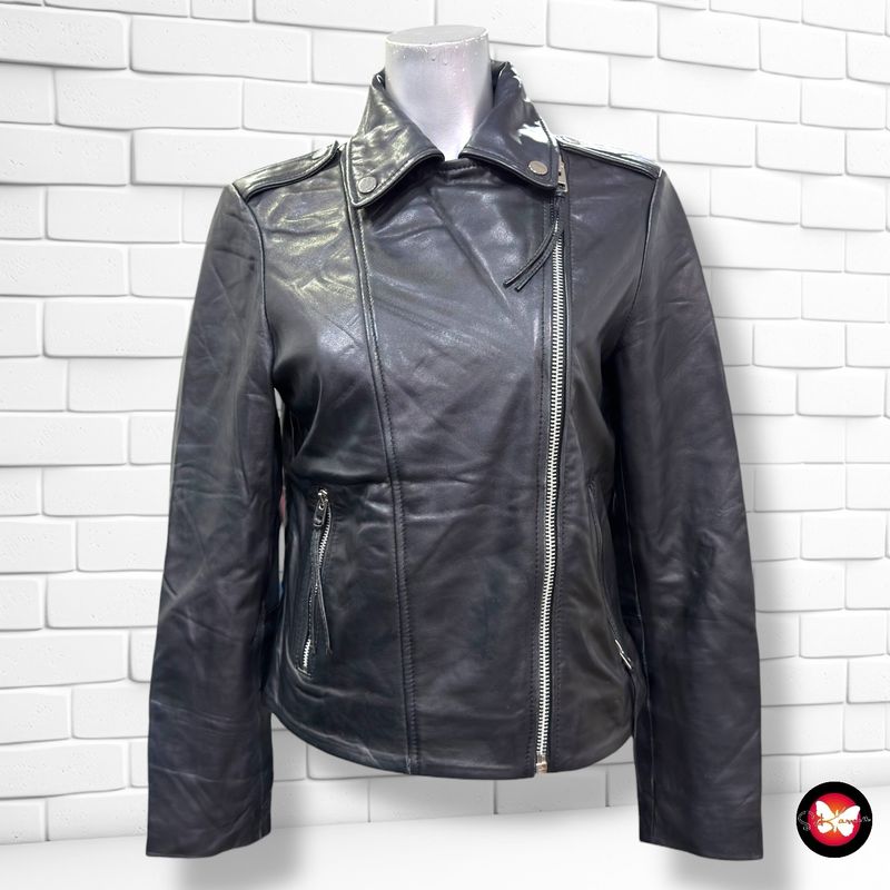 Cazadora biker de piel Talla XS