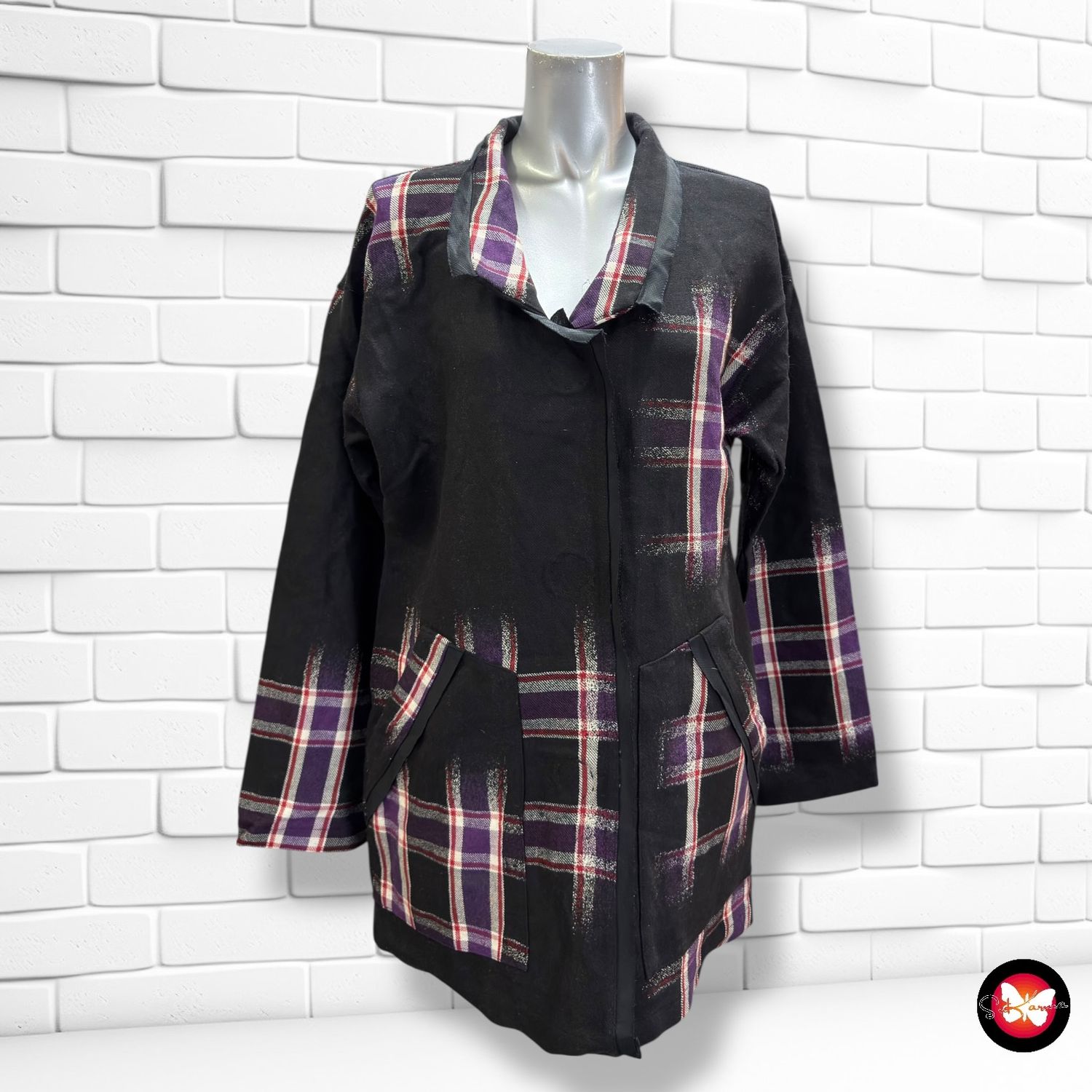 **HOY** Chaqueta de entretiempo de paño con cuadros BABETTE Talla XS (grande)