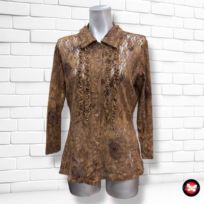 **HOY** Camisa de manga larga de encaje Talla S/M