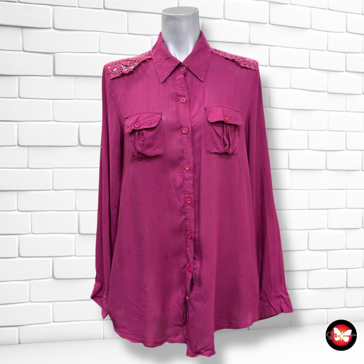 **HOY** Camisa de manga larga con encaje MOSNOVA Talla M