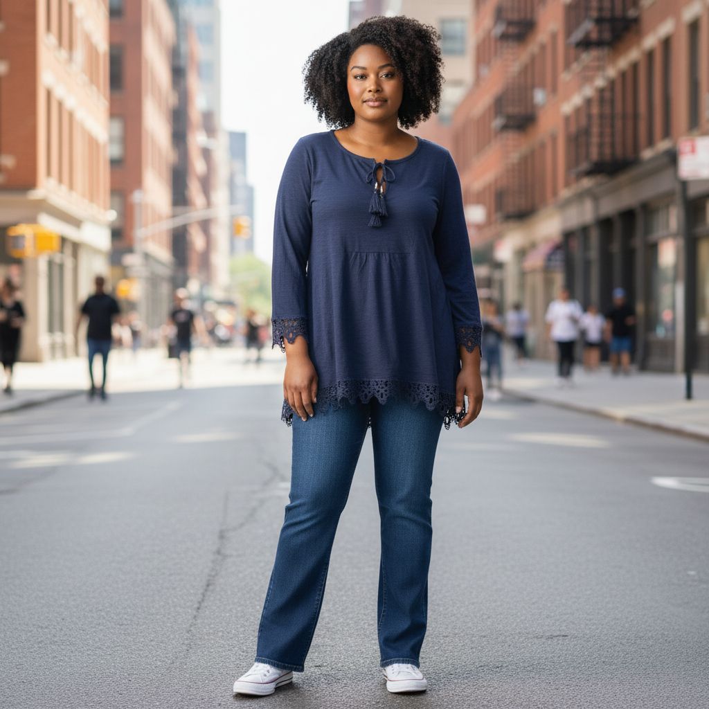 Camiseta de manga larga con encaje GINA BENOTTI Talla 44/46