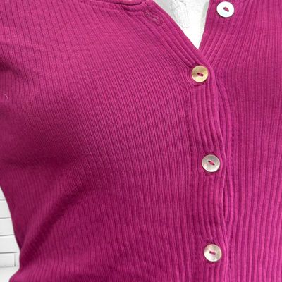 **HOY** Camiseta canalé con botoncitos VENCA Talla M