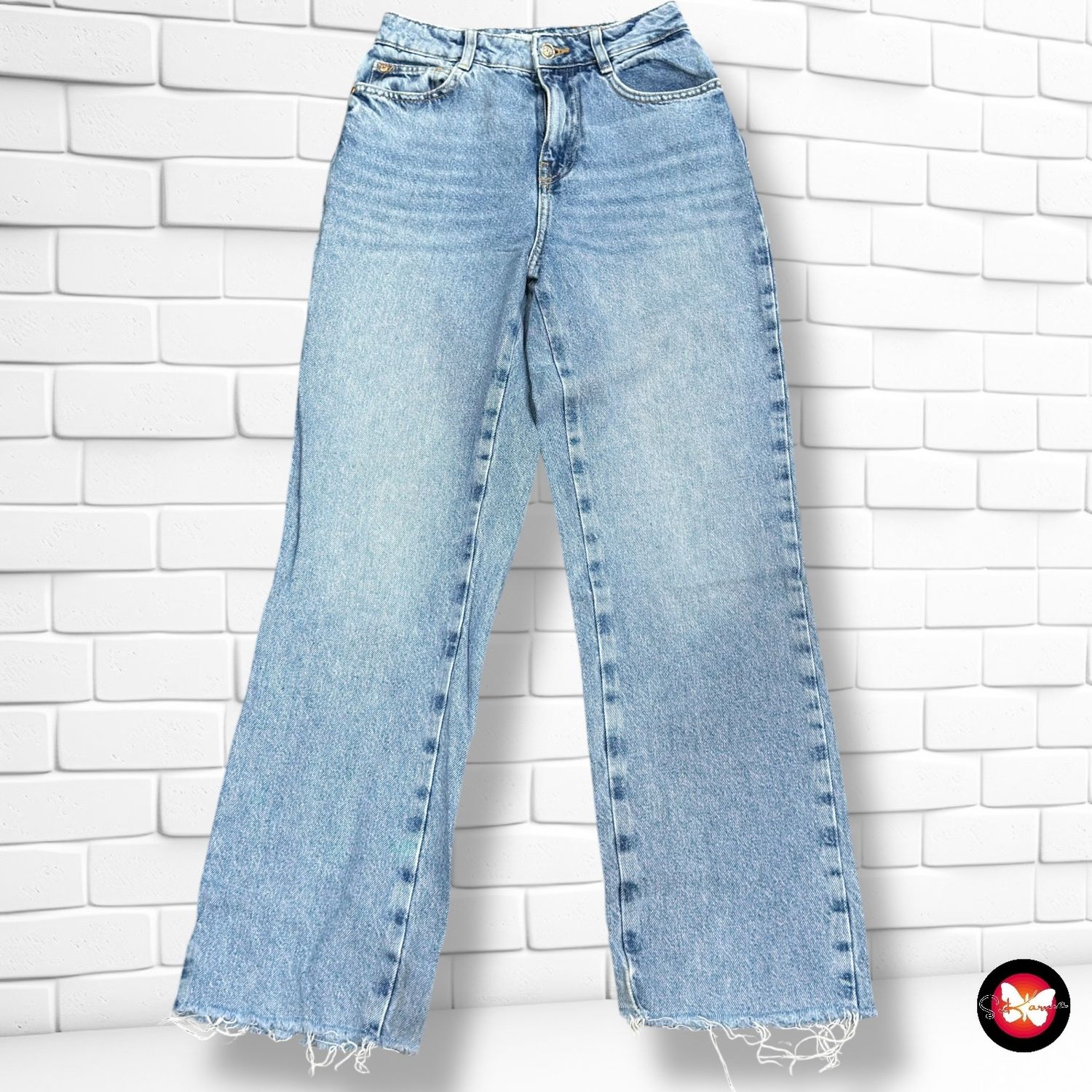 **HOY** Pantalón vaquero ancho de pierna ZARA Talla 36