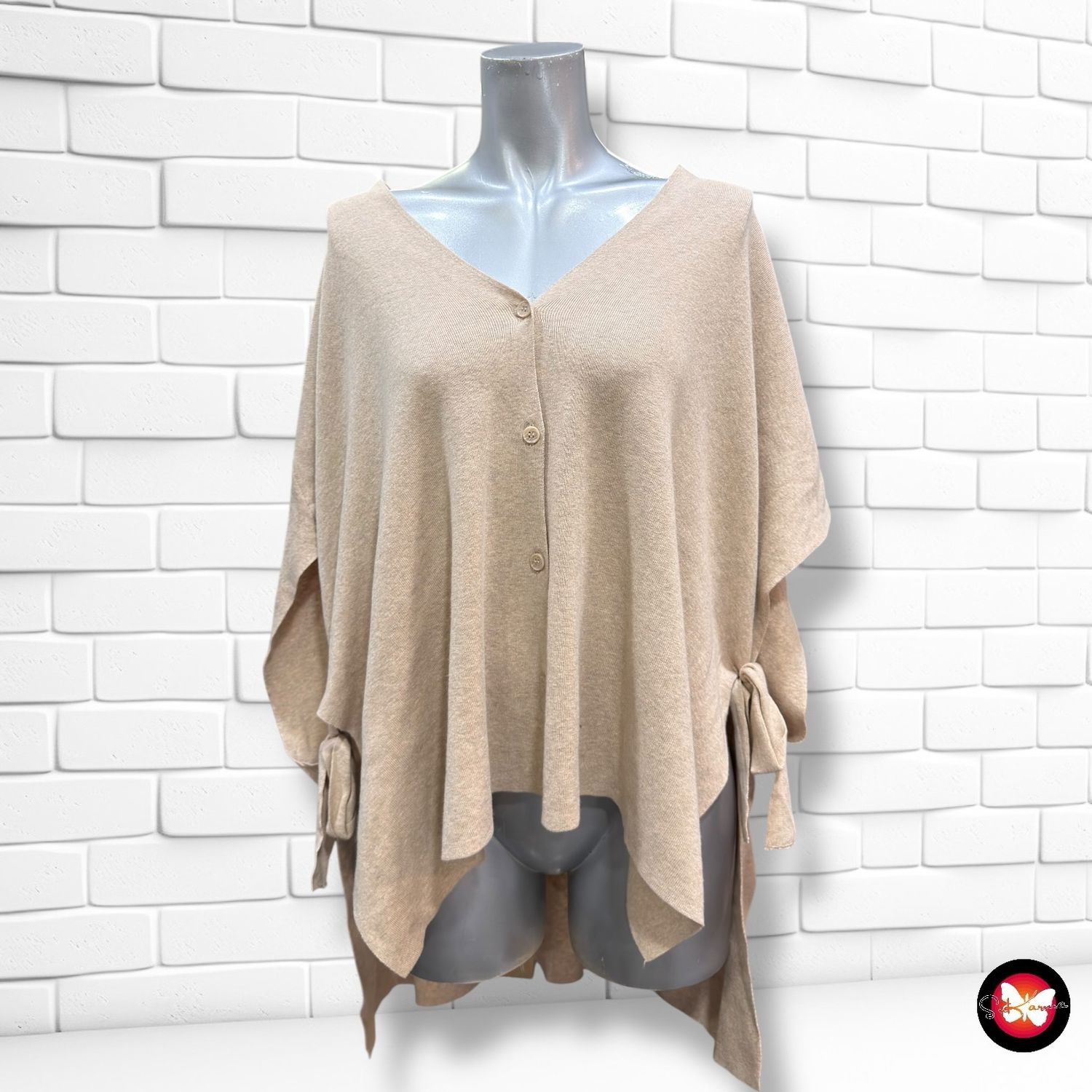 **HOY** Chaleco de punto abierto con lazos MANGO Talla S (grande)