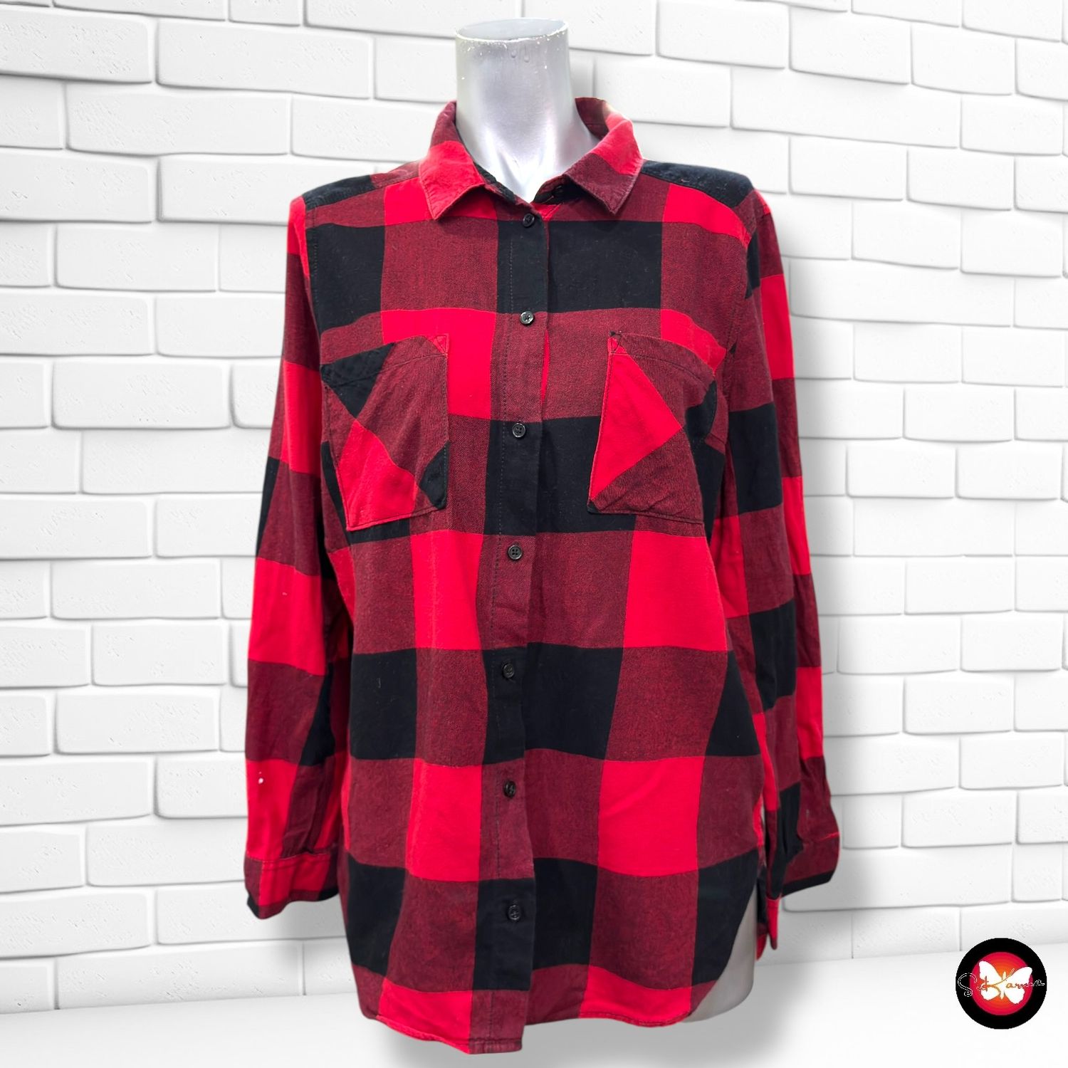 **HOY** Camisa de manga larga de cuadros DIVIDED Talla 34