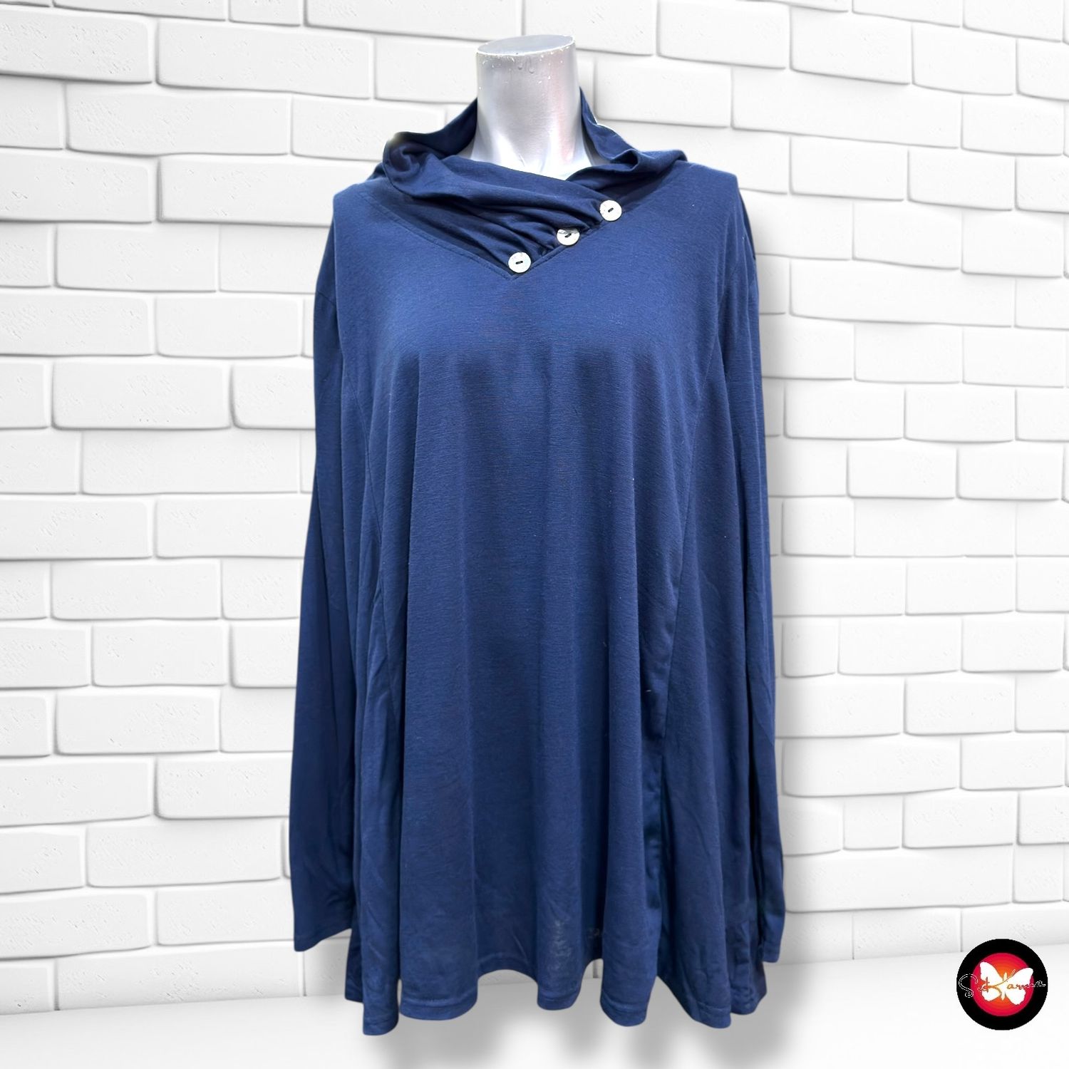 **HOY** Camiseta de manga larga con botones Talla XXL