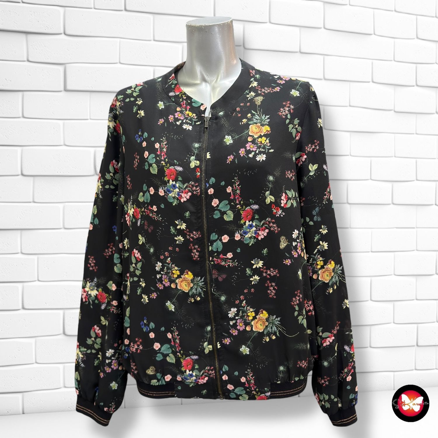 **HOY** Chaqueta de entretiempo estampado flores PROMOD Talla M