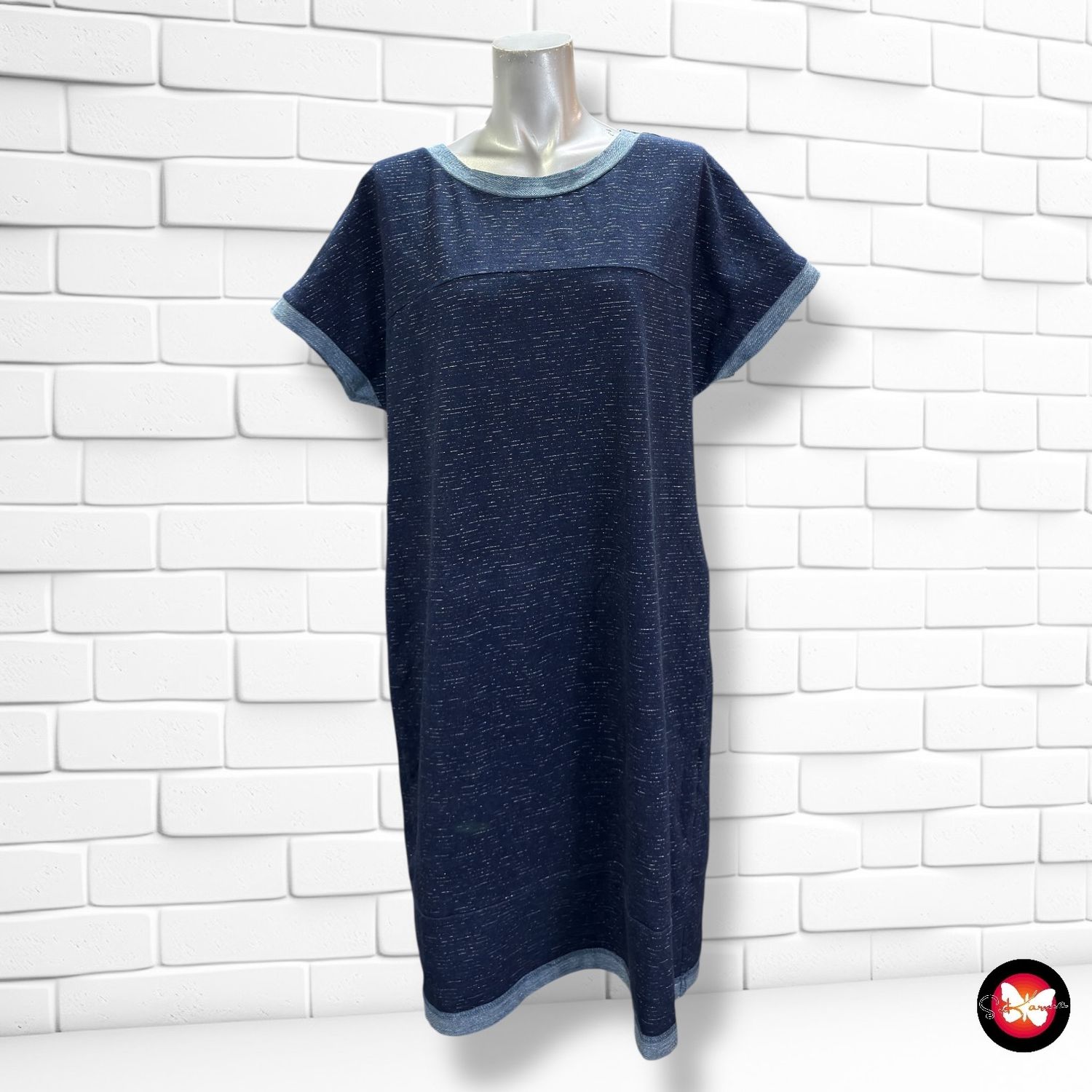 **HOY** Vestido maxi sudadera de manga corta con lurex NORAH Talla 40