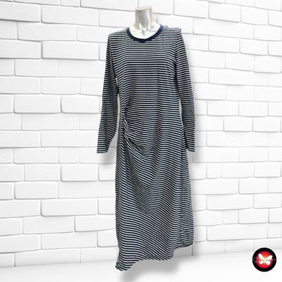 **HOY** Vestido largo de rayitas con drapeado WOOLWORTHS Talla L