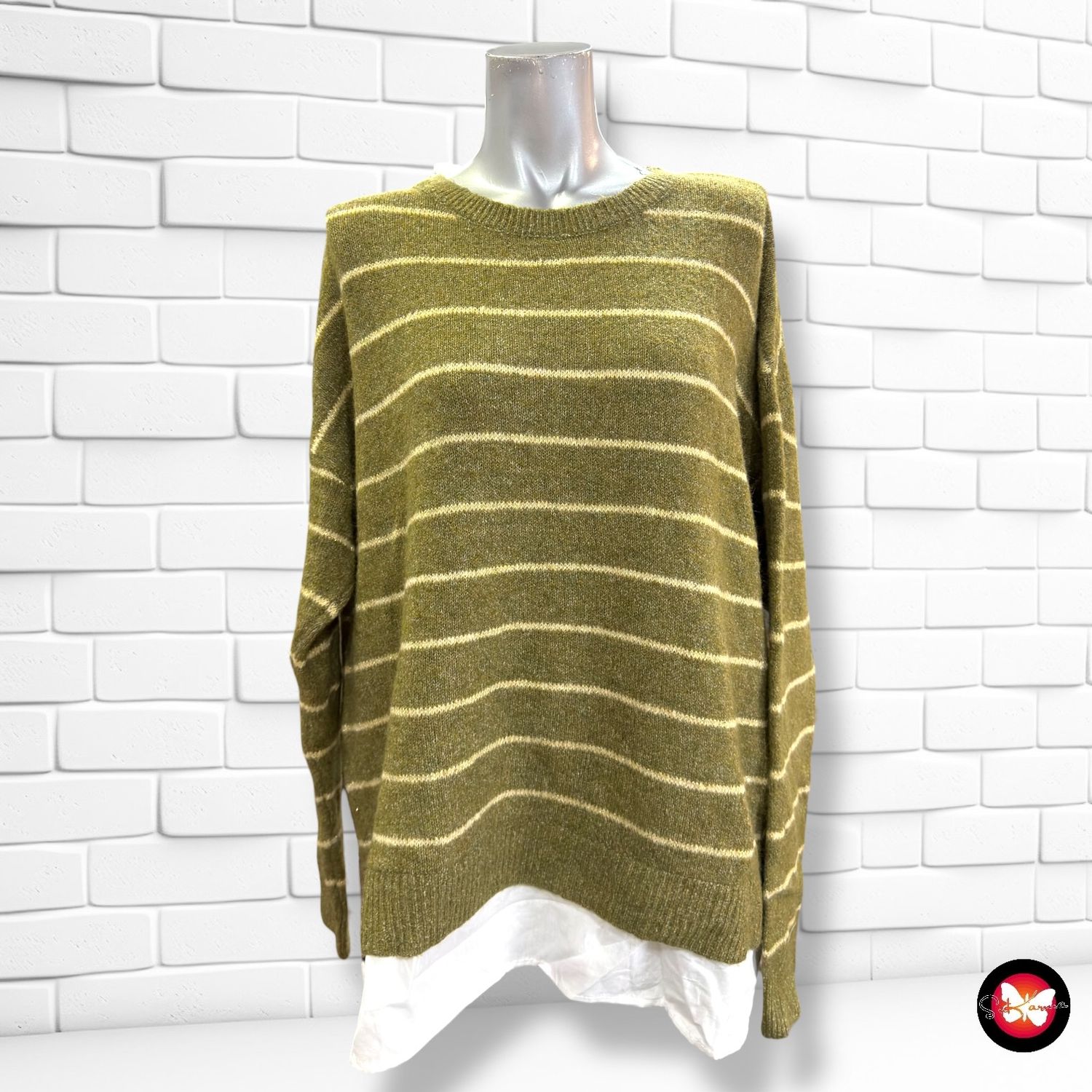 **HOY** Jersey de manga larga de rayitas con bajo blusa SPINGFIELD Talla XL