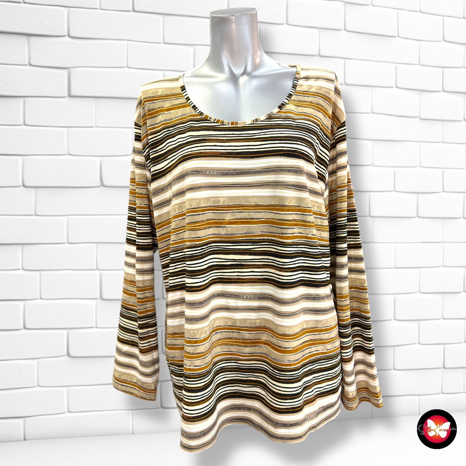 **HOY** Camiseta de manga larga de rayitas Talla 48 (20UK)