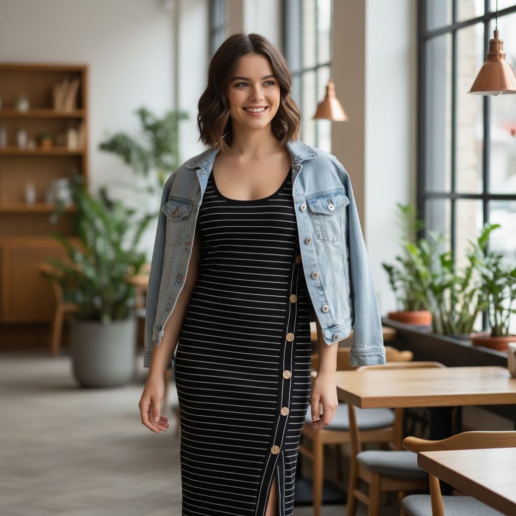 Vestido midi de rayitas PRIMARK Talla 34