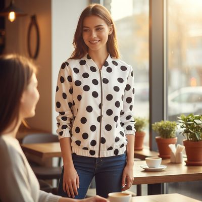 **HOY** Chaqueta de entretiempo con lunares Talla S