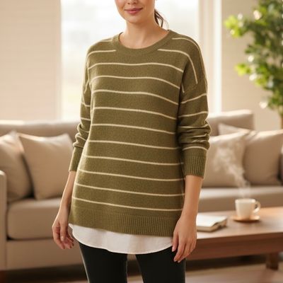 Jersey de manga larga de rayitas con bajo blusa SPINGFIELD Talla XL