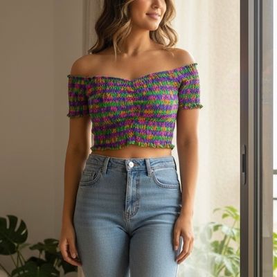 Blusa cropped fruncida PRIMARK Talla S