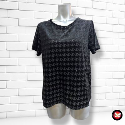 **HOY** Blusa de manga corta de terciopelo CAMAÏEU color Negro Talla M