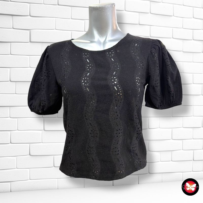 Blusa caladita de mangas abullonadas ZARA color Negro Talla S