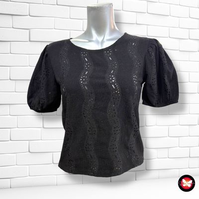 **HOY** Blusa caladita de mangas abullonadas ZARA color Negro Talla S